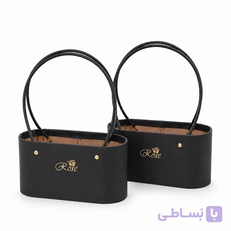 باکس چرمی بیضی دسته شلنگی 2عددی — تصویر 1