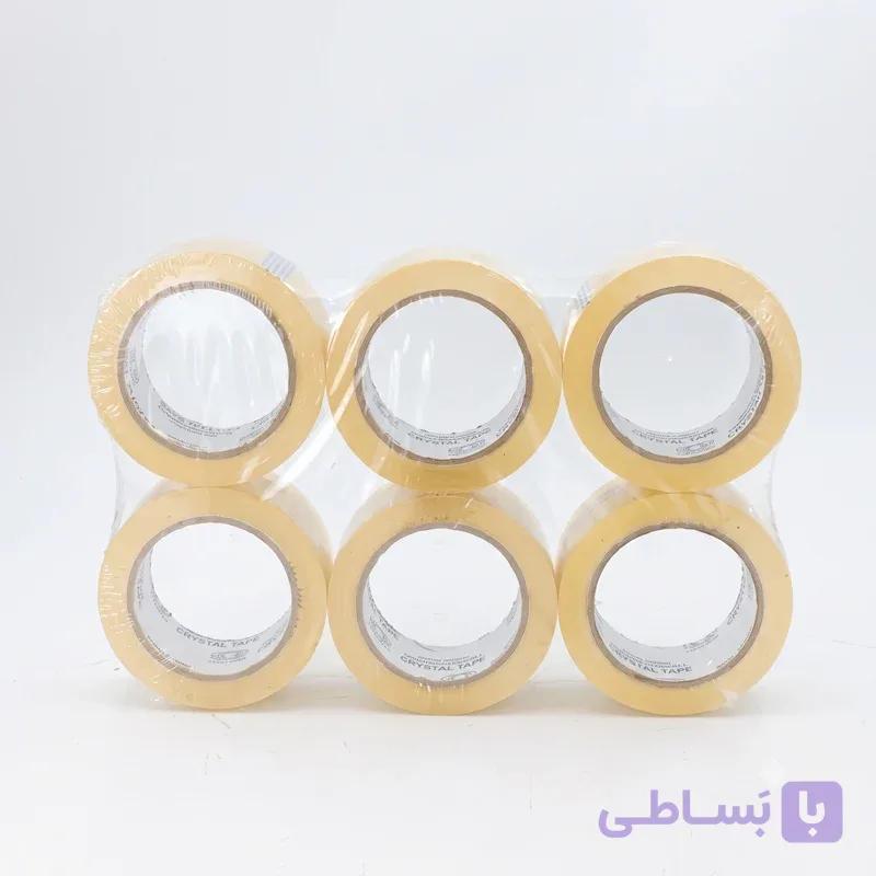 چسب نواری کریستال 48میل 90یارد 48میکرون 6حلقه ای — تصویر 1