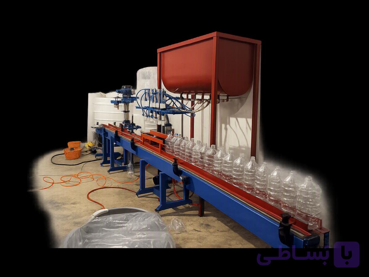 دستگاه پرکن ۶ نازل خطی مواد شوینده و مایعات