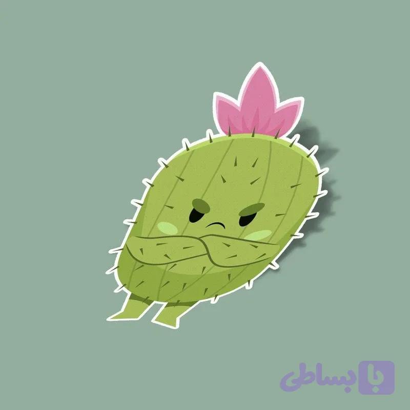 استیکر کاکتوس عصبانی