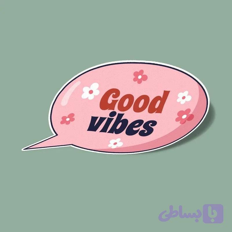 استیکر good vibes in spring