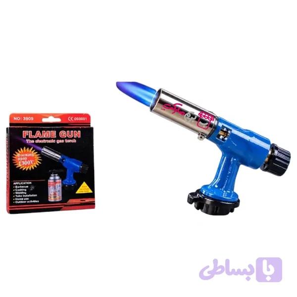 مشعل گازی تورچ فندک دار مدل 3909 تمام فلز حرارت 1300 درجه مخصوص کار سنگین — تصویر 1