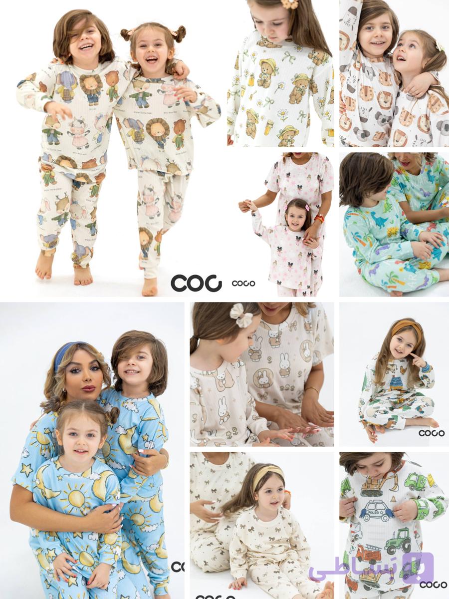 ست راحتی بلوز شلوار مادر تا فرزند COCO دخترانه و پسرانه 966 — تصویر 1