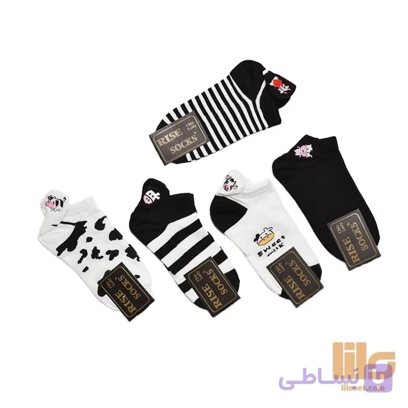 جوراب سه پاشنه فانتزی طرح cow — تصویر 1