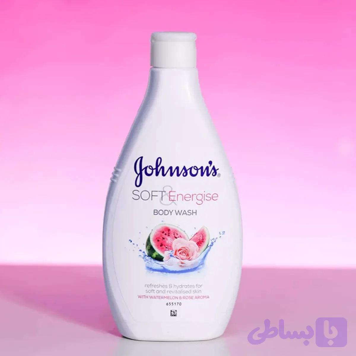 شامپو بدن جانسون هندوانه و گل رز مدل Soft Energise — تصویر 1