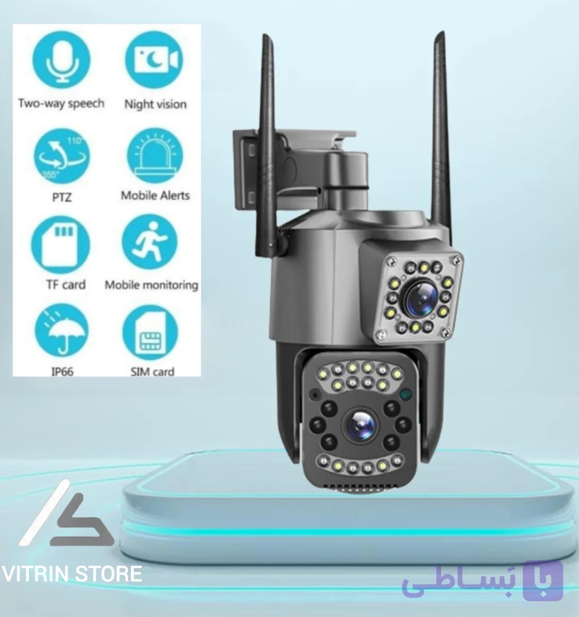 دوربین مینی اسپیددام سیمکارتی دو لنز 8 مگاپیکسل آژیر دار