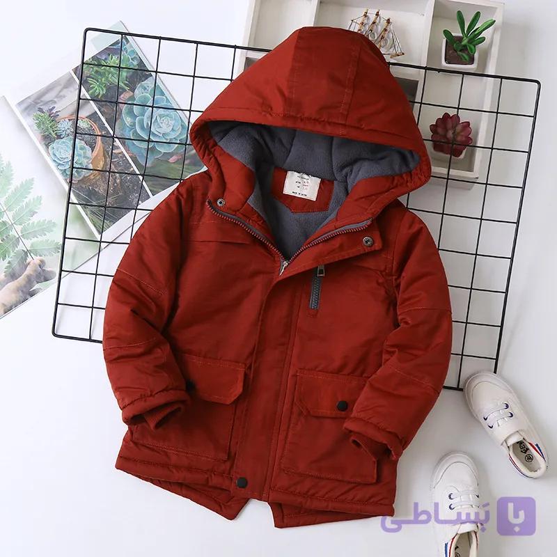 کاپشن روسی میکرو طرح دوجیب بدون خز کلاه — تصویر 1
