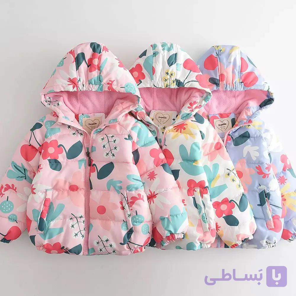 کاپشن دخترانه آلبالو رنگی — تصویر 1