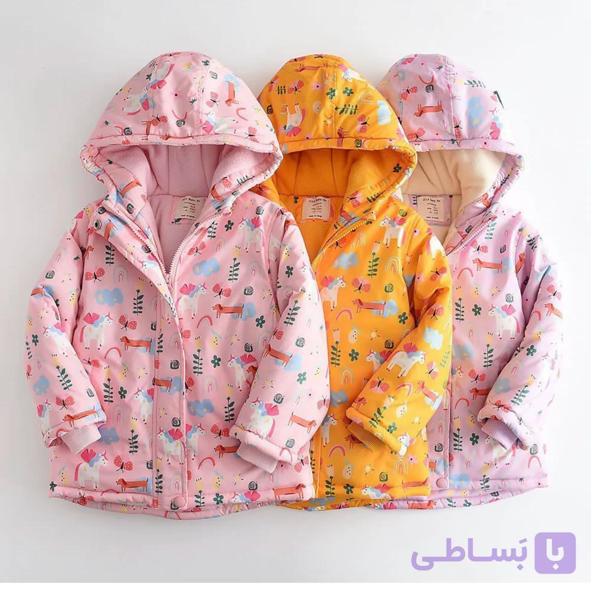 کاپشن دخترانه روسی طرح یونیکورن — تصویر 1