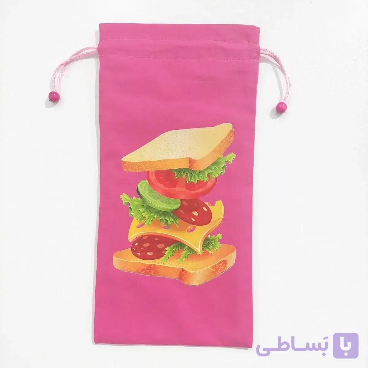 کیسه لقمه پارچه ای دو لایه فریدا طرح ساندویچ پنیری (کیف لقمه) — تصویر 1
