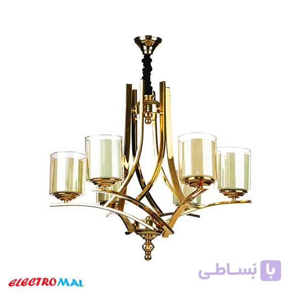 لوستر مدل پیچ دوتکه 6 شعله