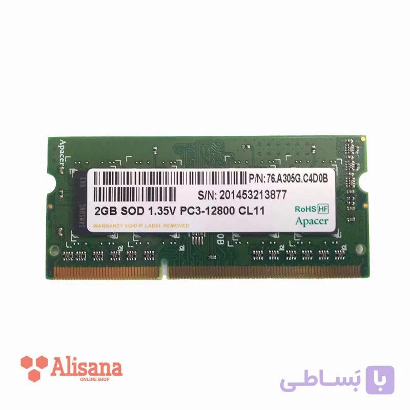 رم لپ تاپ اپیسر ظرفیت 2 گیگابایت PC3 12800 CL11 — تصویر 1