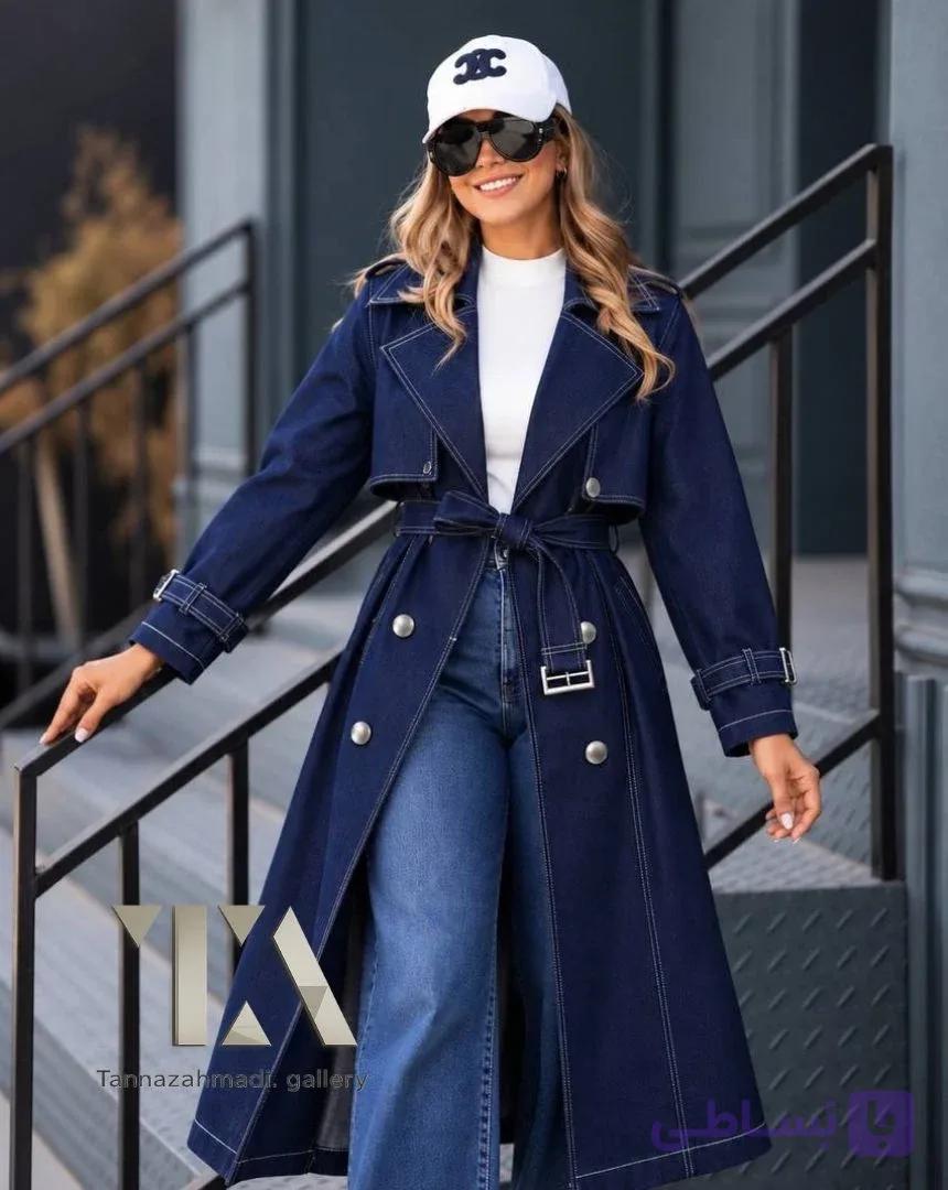 ترنچ کت جین شنل دار مادرید از کالکشن vip مزون طناز احمدی — تصویر 1