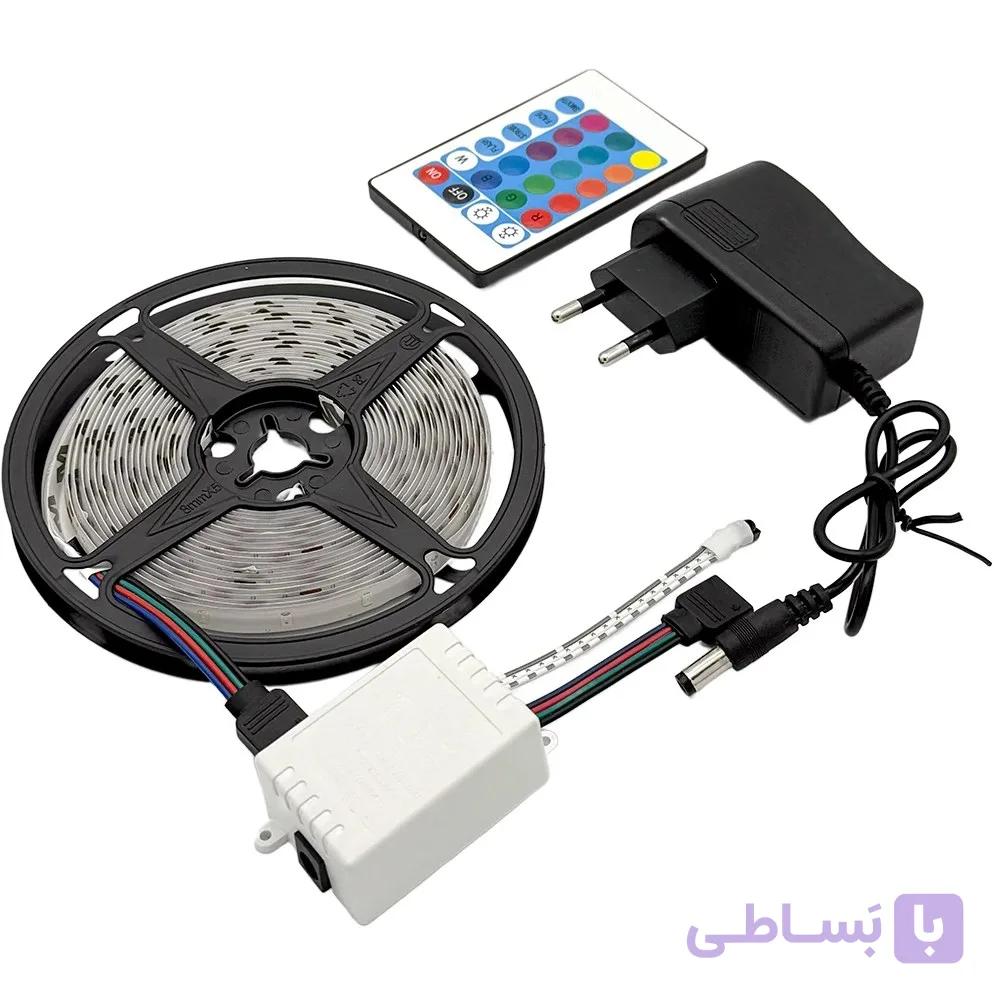 ریسه ال ای دی RGB گیمینگ 5 متری چیپ 2835 با ریموت و آداپتور — تصویر 1