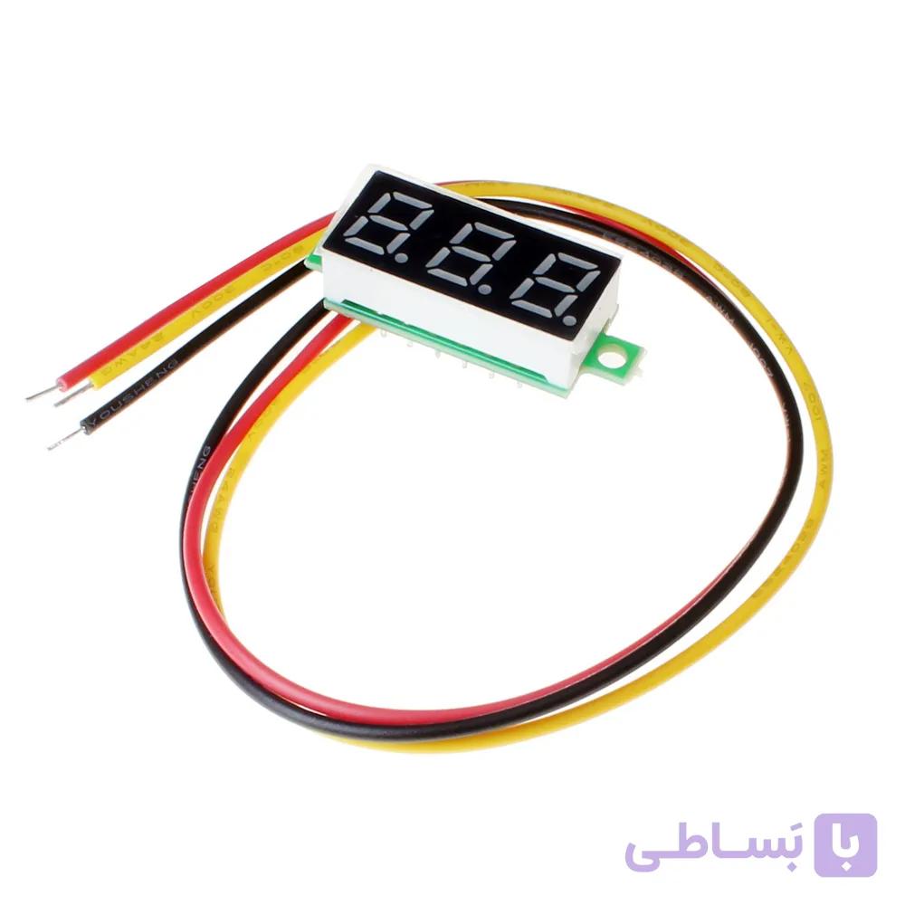 ماژول ولتمتر 40-4 ولت DC سایز 0.28 سه سیم – آبی — تصویر 1