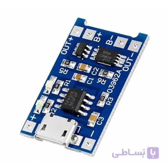 ماژول شارژر باتری لیتیومی TP4056 با سوکت میکرو USB