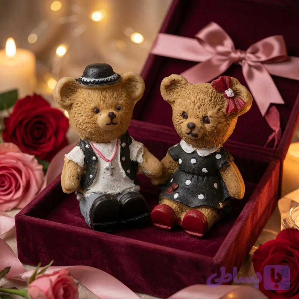 مجسمه زوج خرس دکوری کد 2124