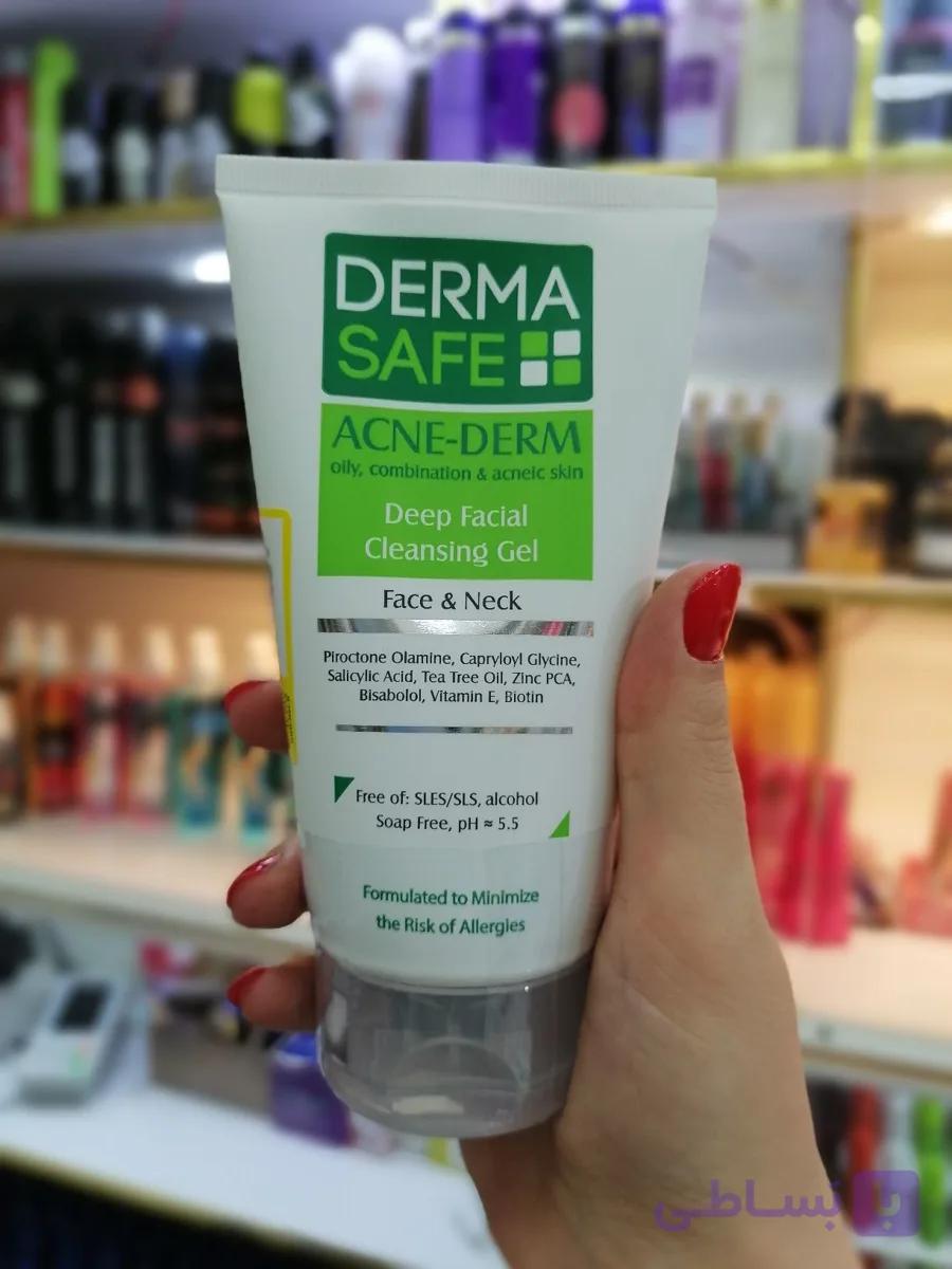 ژل شست و شوی صورت درماسیف سری آکنه مدل Deep Facial مناسب پوست چرب حجم 150 ml