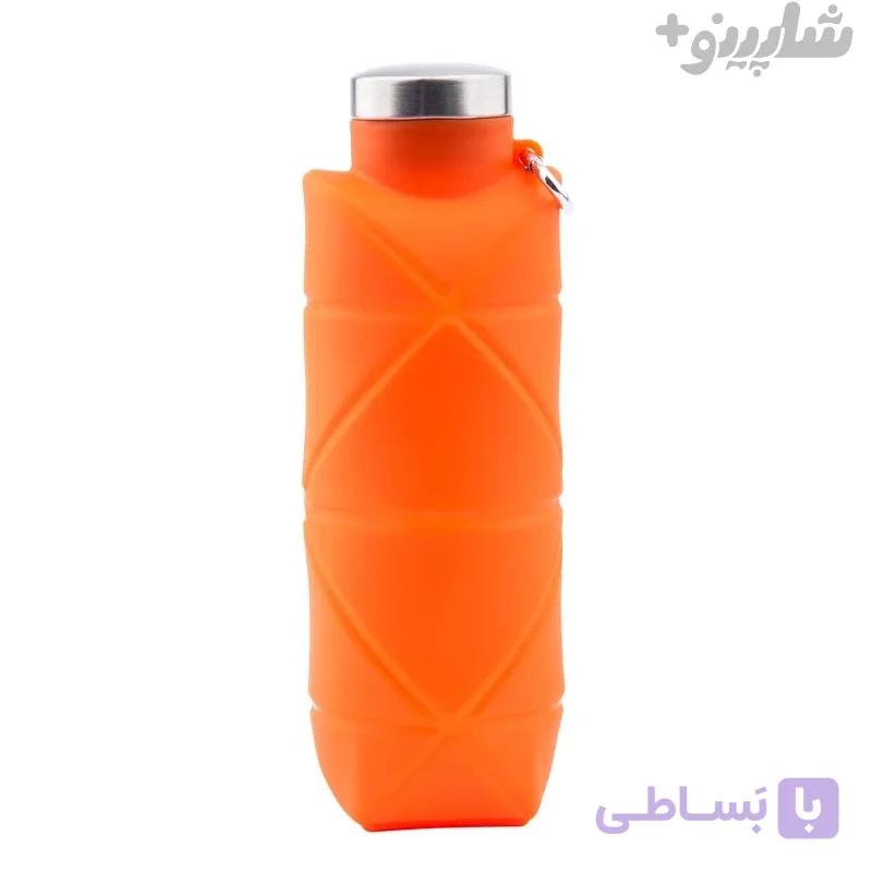 قمقمه مدل سیلیکونی تاشو درب فلزی گنجایش 0.7 لیتر اورجینال – نارنجی — تصویر 1