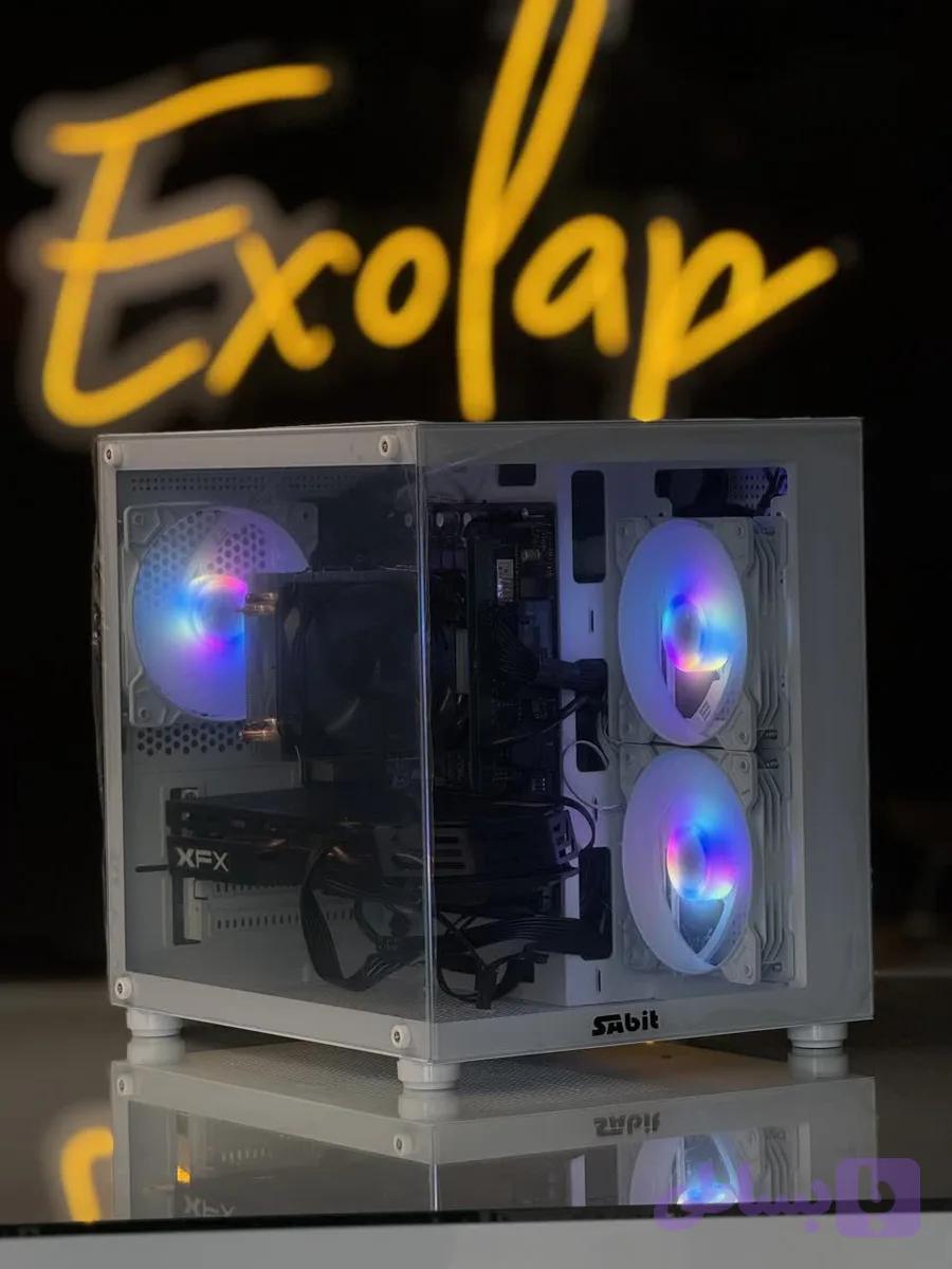 کیس گیمینگ آکواریومی Sabit Core i3-12100F-Radeon RX580 8GB- RAM 12GB - SSD 256GB | exolap
