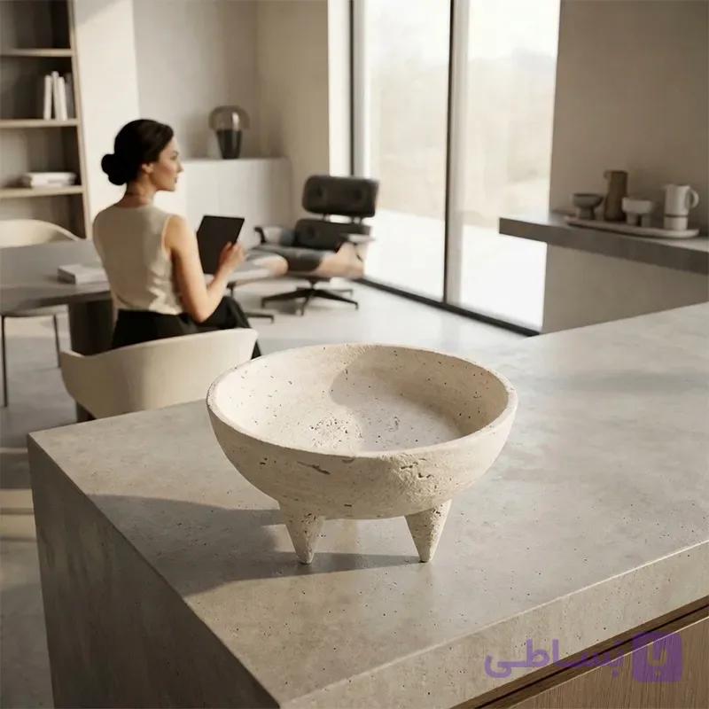 شکلات خوری سنگی تراورتن Niva کد45491 — تصویر 1