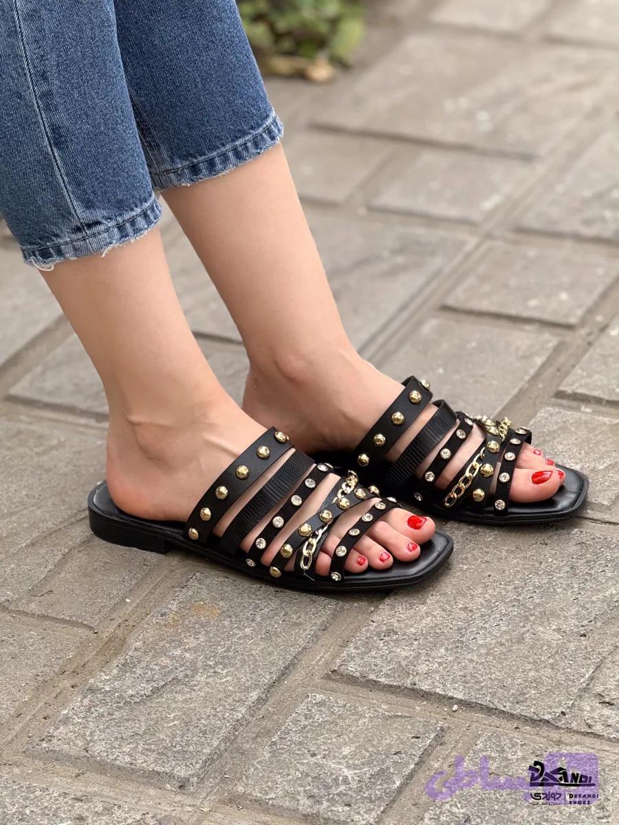 صندل زنانه تخت 974-مشکی — تصویر 1