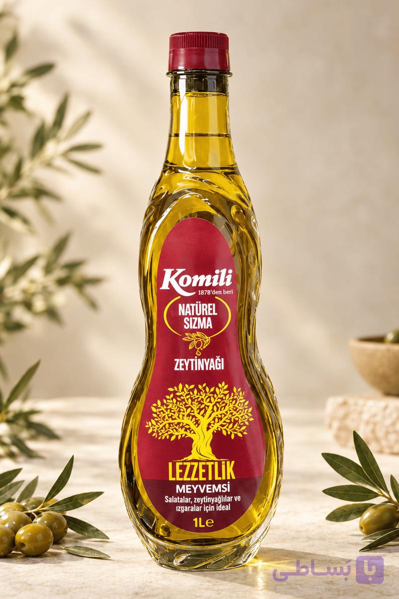 روغن زیتون فرابکر کومیلی Komili مدل Lezzetlik حجم 1 لیتر