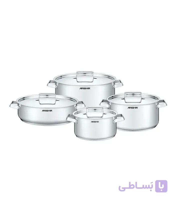 سرویس قابلمه استیل 8 پارچه عرشیا SS768-3377 — تصویر 1