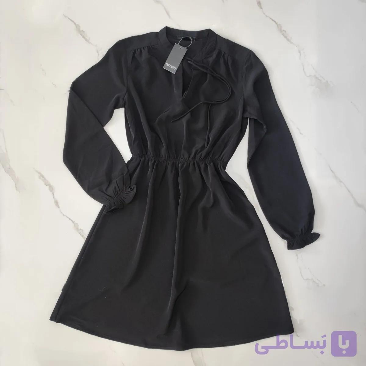 پیراهن مشکی مجلسی آستین بلند اسمارا-SEMARA — تصویر 1