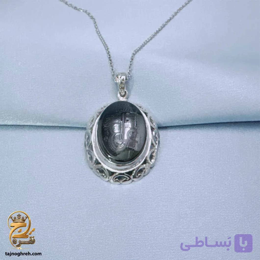 پلاک نقره مردانه حدید هفت جلاله مدل NSM N94 — تصویر 1