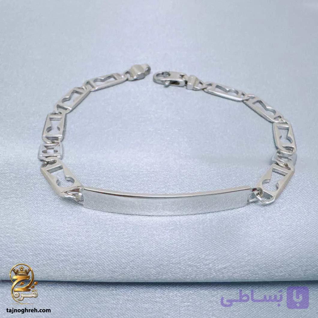 دستبند پلاک دار نقره مردانه مدل BSM B131 — تصویر 1