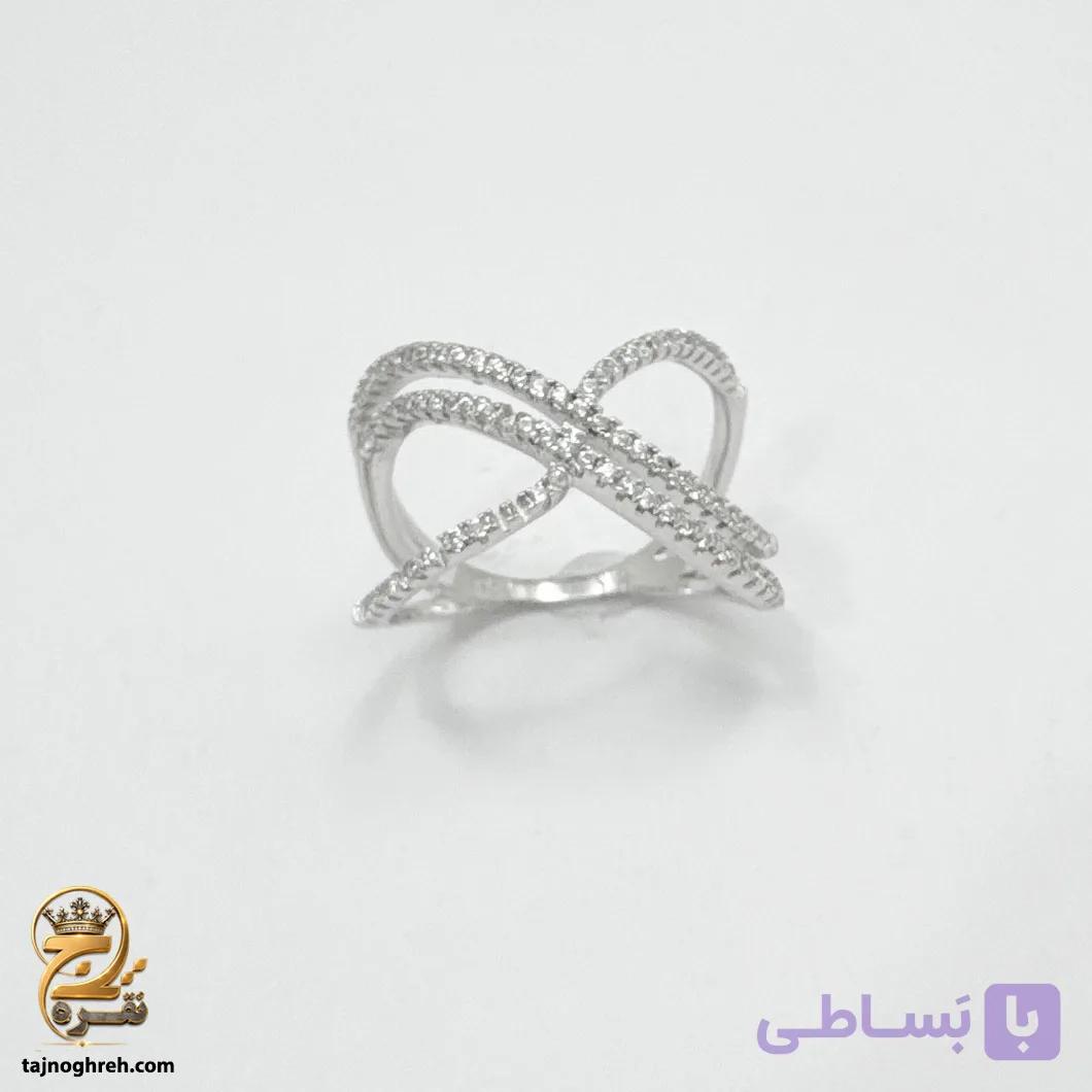 انگشتر نقره زنانه طرح چپ و راست مدل RSW F88 — تصویر 1