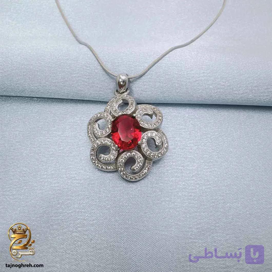 مدال نقره زنانه نگین رنگی مدل ZSW Z124 — تصویر 1