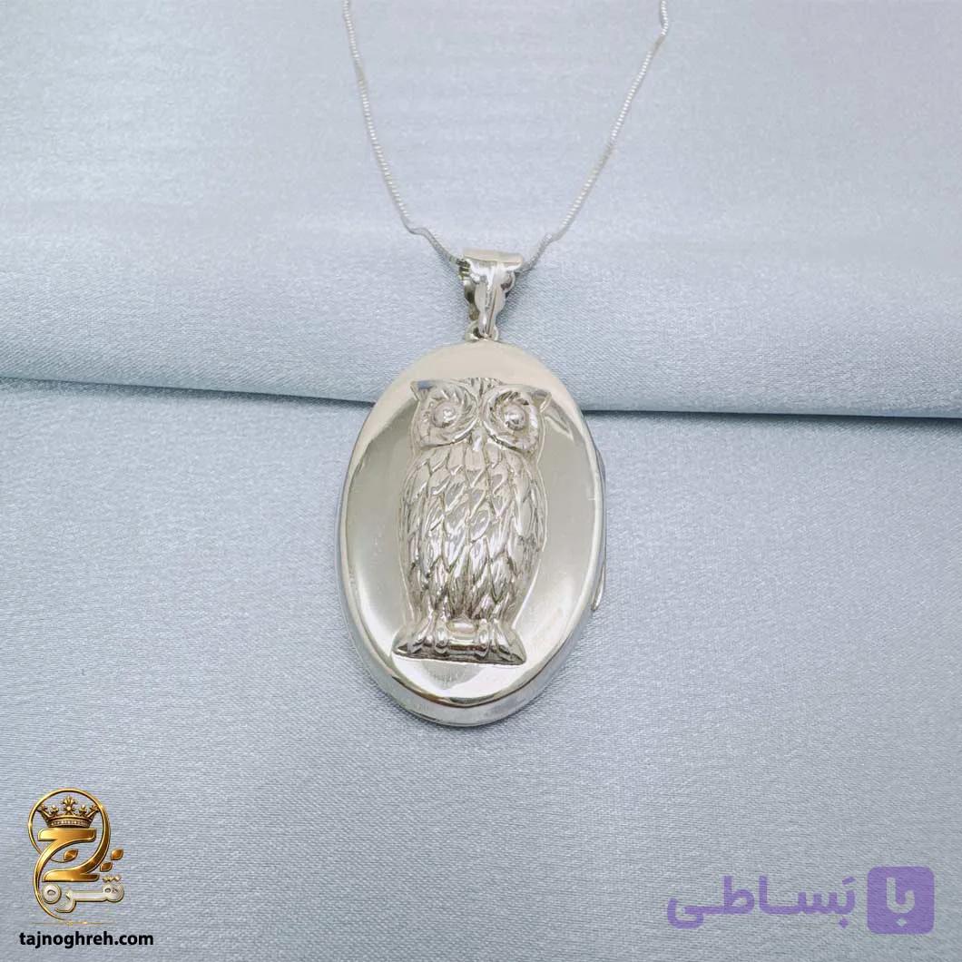 گردنبند نقره زنانه قاب عکس طرح جغد مدل ZSW Z127 — تصویر 1