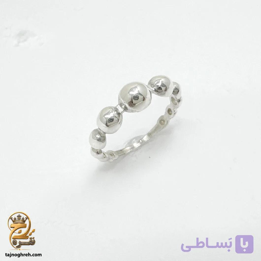 انگشتر نقره زنانه طرح توپی ظریف مدل RSW F91 — تصویر 1