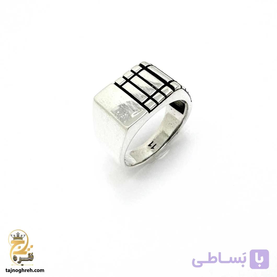انگشتر نقره مردانه طرح نرده ساده مدل RSM K157 — تصویر 1