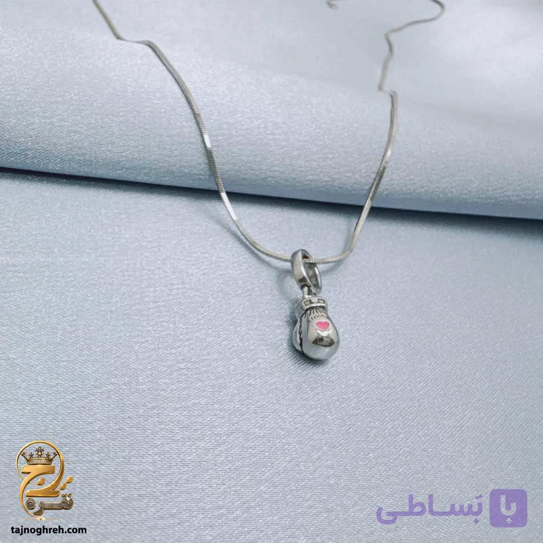 گردنبند نقره زنانه طرح دستکش بوکس مدل ZSW Z121 — تصویر 1