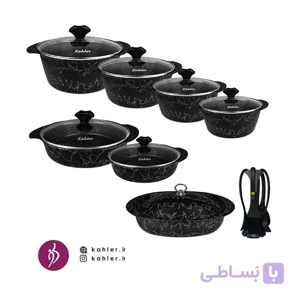 سرویس قابلمه 14 پارچه fly + تابه دوطرفه رژیمی — تصویر 1