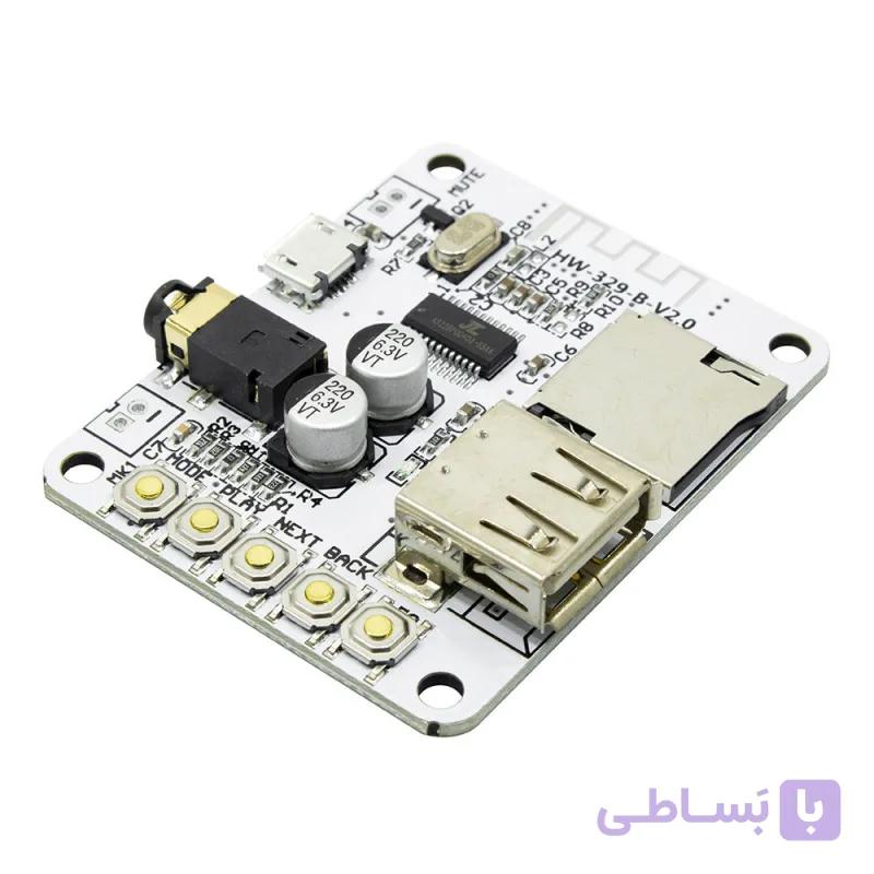 ماژول گیرنده بلوتوث صوتی TEL0108 با ورودی USB و Micro SD — تصویر 1