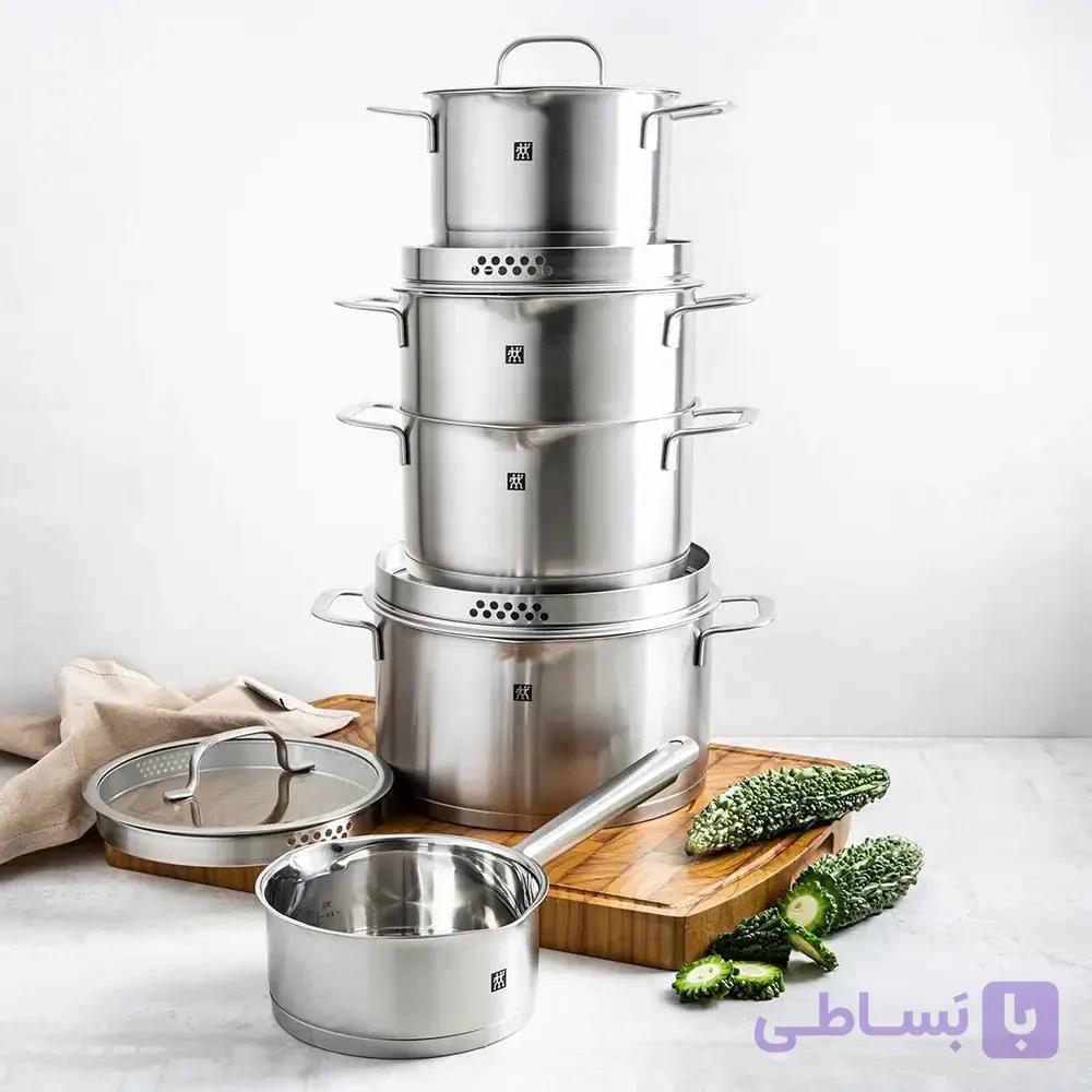 سرویس قابلمه استیل زولینگ مدل ZWILLING TRUEFLOW 9 پارچه | سرویس قابلمه حرفه‌ای استیل آلمانی – اسمگ جان — تصویر 1