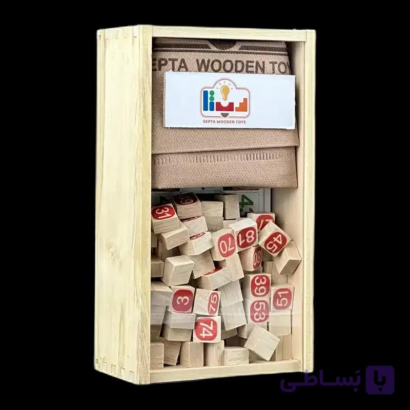 بازی فکری دبرنا چوبی (Wooden Daberna) | جعبه کشویی تمام چوب – سپتا — تصویر 1
