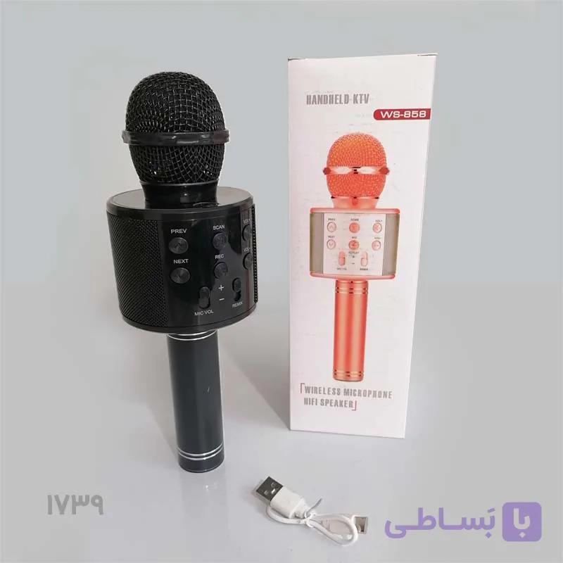 میکروفون بلوتوثی کارائوکه حرفه‌ای | قابلیت ضبط، ریمیکس و کاهش نویز (سازگار با اندروید و iOS) مشکی — تصویر 1