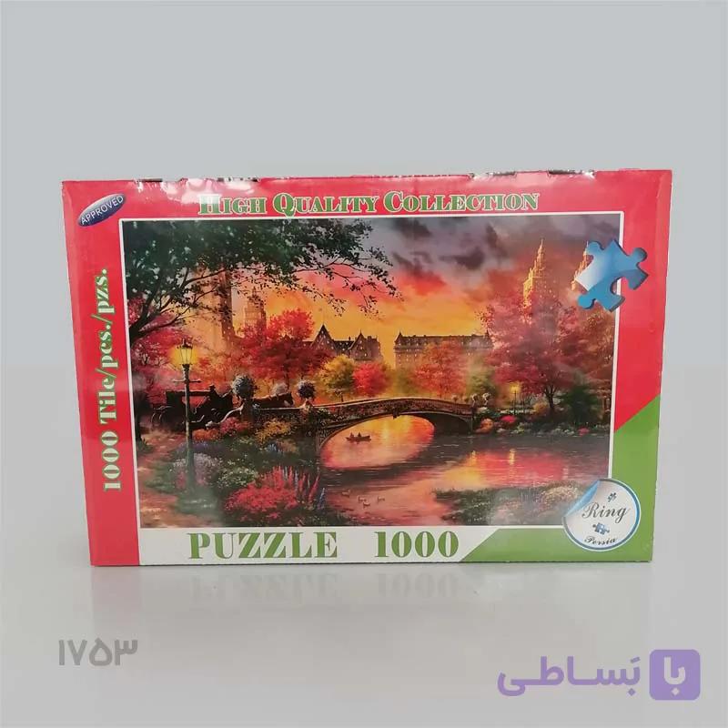 پازل 1000 تکه طرح پاییز رودخانه و پل — تصویر 1