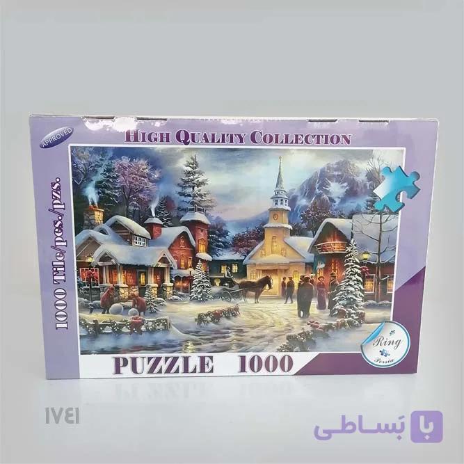 پازل 1000 تکه طرح قطار شهر برفی — تصویر 1