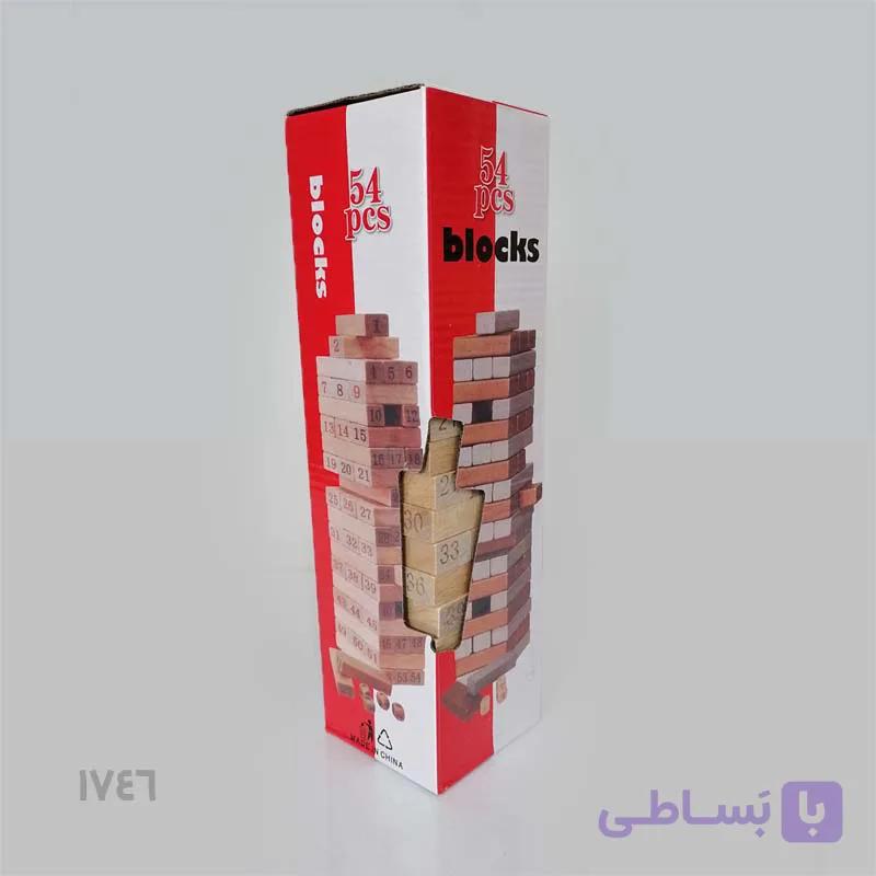 بازی فکری جنگا چوبی ۵۴ قطعه مدل شماره‌دار (همراه با تاس) وارداتی — تصویر 1
