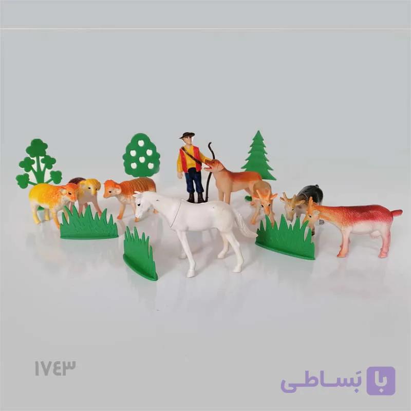 ست فیگور حیوانات اهلی ۹ عددی (همراه با چوپان) — تصویر 1