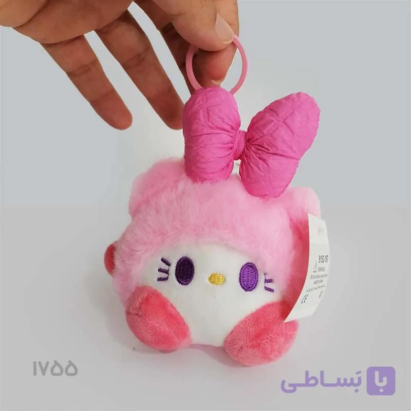 آویز عروسکی کیتی صورتی (۱3 سانتی‌متر) — تصویر 1