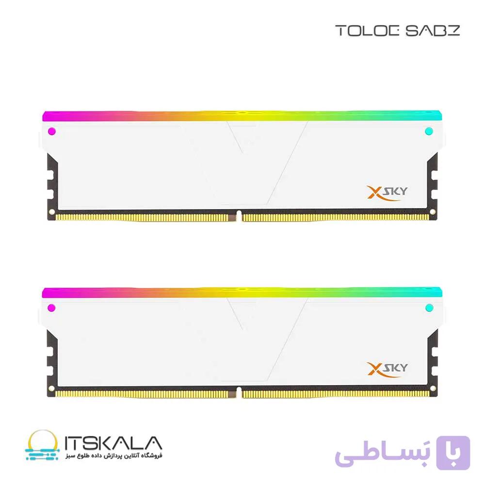 رم دسکتاپ وی کالر دو کاناله مدل Manta XSky Rgb 32GB 6000MHZ CL30 WHITE — تصویر 1