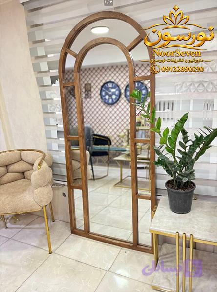 آینه قاب پنجره ای چوبی