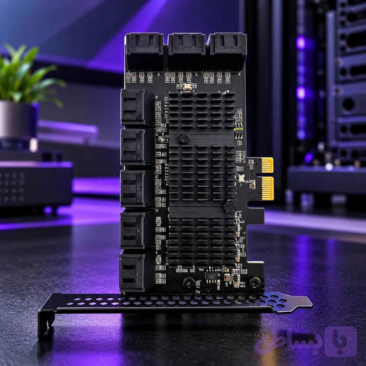 کارت توسعه ⁦⁦PCIe⁩⁩ به ⁦⁦SATA⁩⁩ با ۱0 پورت